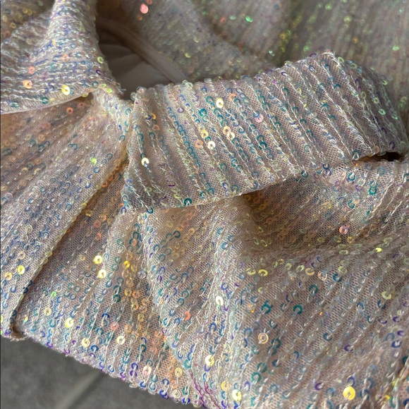 willow & root Tops - Sequin Embellished Crop Shirt - Blush